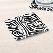 Zebrapatroon Kartonnen Onderzetters (Gebogen)