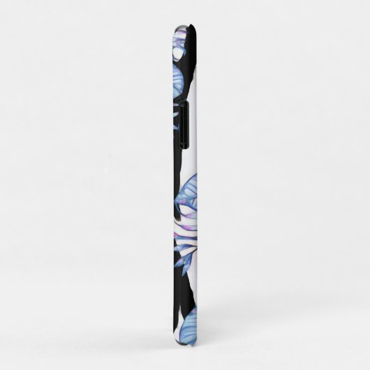 Zebrapatroon met tropische hibiscus en vlammen Case-Mate iPhone case (Achterkant/rechts)