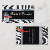 Zebrapatroon met verftin visitekaartje (Voorkant / Achterkant)