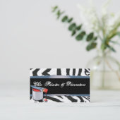 Zebrapatroon met verftin visitekaartje (Staand voorkant)