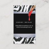 Zebrapatroon met verftin visitekaartje (Achterkant)