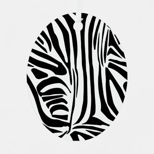 Zebrapatroon Metalen Ornament (Voorkant)