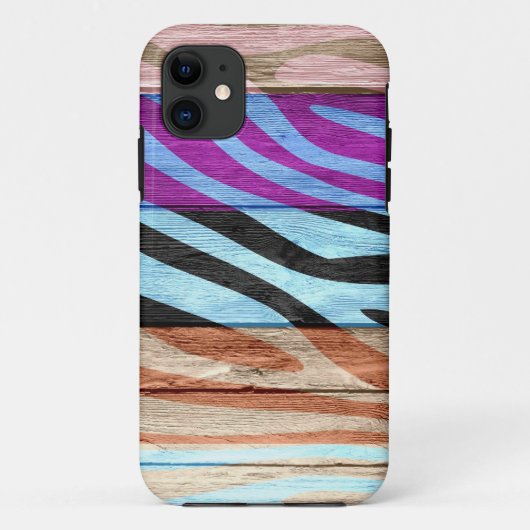 Zebrapatroon op hout #22 Case-Mate iPhone case (Achterkant)