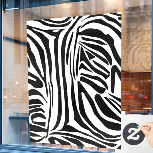 Zebrapatroon Raamsticker (Cafe Raam)