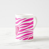 Zebrapatroon + roze rozen Espresso / Jumbo Mok (Voorkant rechts)