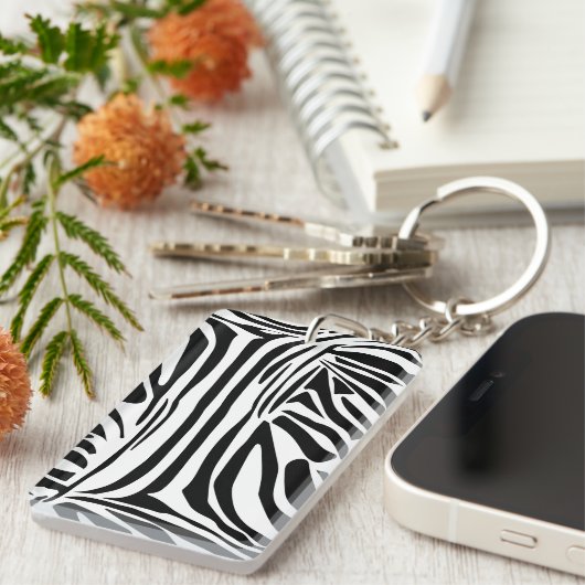 Zebrapatroon Sleutelhanger (Voorkant Rechts)