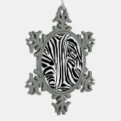 Zebrapatroon Tin Sneeuwvlok Ornament (Links)