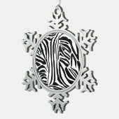 Zebrapatroon Tin Sneeuwvlok Ornament (Rechts)