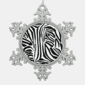 Zebrapatroon Tin Sneeuwvlok Ornament (Voorkant)