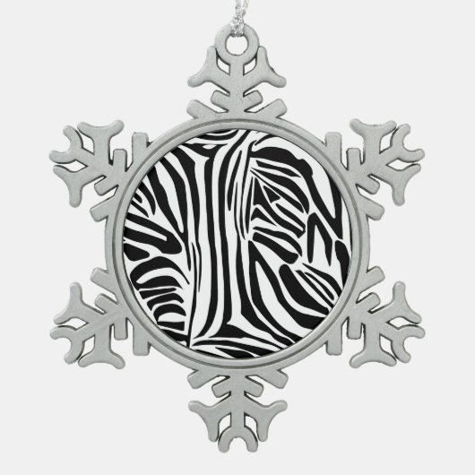Zebrapatroon Tin Sneeuwvlok Ornament (Voorkant)