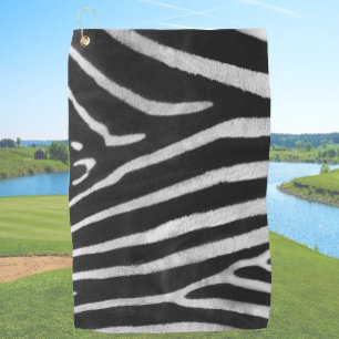 Zebrapatroon Upload je eigen foto aangepaste afbee Golfhanddoek