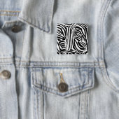 Zebrapatroon Vierkante Button 5,1 Cm (In situ)