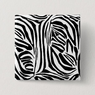 Zebrapatroon Vierkante Button 5,1 Cm