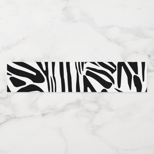 Zebrapatroon Waterfles Etiket (Enkel label)