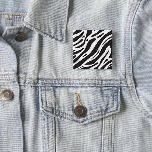 Zebrapprint Vierkante Button 5,1 Cm (In situ)