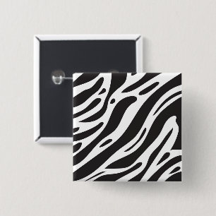 Zebrapprint Vierkante Button 5,1 Cm