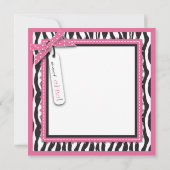Zebraprint & Babywagentje Baby Shower Kaart (Achterkant)