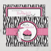 Zebraprint & Cupcake Verjaardag (Voorkant / Achterkant)
