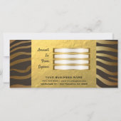 Zebraprint Dierenhuid Goud Folie Cadeaubon (Achterkant)