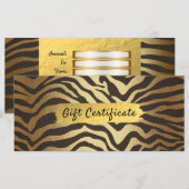 Zebraprint Dierenhuid Goud Folie Cadeaubon (Voorkant / Achterkant)