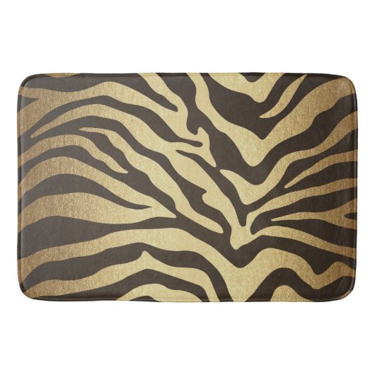Zebraprint Dierenhuiden Huid Modern Glam Goud Badmat (Voorkant)