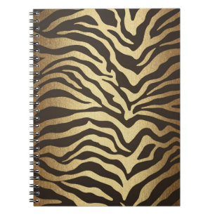 Zebraprint Dierenhuidprint Moderne Glamour Goud Notitieboek
