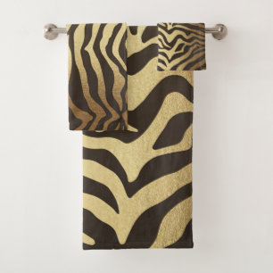 Zebraprint Dierenvacht Vachten Goud Glamour Modern Bad Handdoek