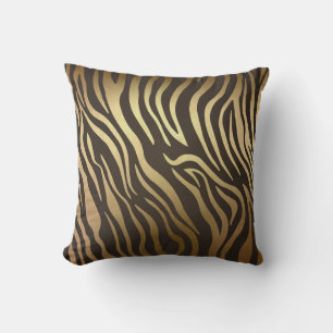 Zebraprint Dierenvachtprint Moderne glamour goud Kussen
