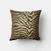 Zebraprint Dierenvachtprint Moderne glamour Goud Kussen (Achterkant)