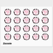 Zebraprint en roze cupcake Sticker (Vel)