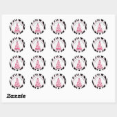 Zebraprint en roze kerstboom Sticker (Vel)