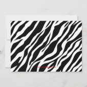 Zebraprint-foto - geboorteaankondiging aankondiging (Achterkant)
