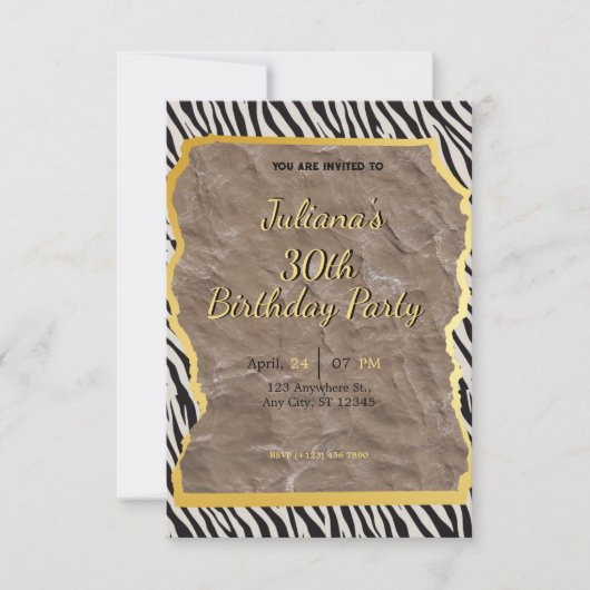 Zebraprint geboortekaartje kaart (Voorkant)
