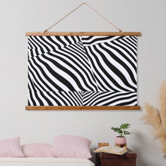 Zebraprint Hout Topped Hangend Wandkleed (Slaapkamer)