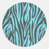 Zebraprint in turquoise sticker (Voorkant)