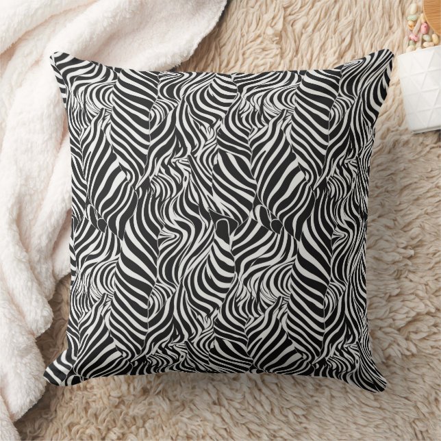 Zebraprint in zwart-wit patroon kussen (Deken)