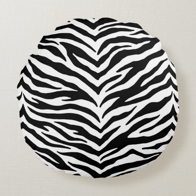Zebraprint kussensloop  rond kussen (Voorkant)