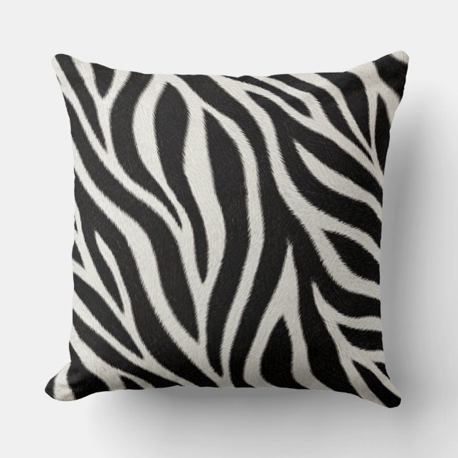 Zebraprint kussensloop | Zwart en wit dier  Kussen (Voorkant)