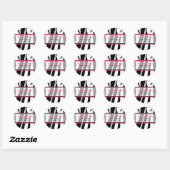 Zebraprint met roze Adresetiketten Ronde Sticker (Vel)