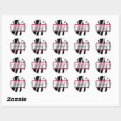 Zebraprint met roze Adresetiketten Ronde Sticker (Vel)