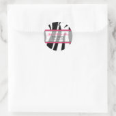 Zebraprint met roze Adresetiketten Ronde Sticker (Tas)