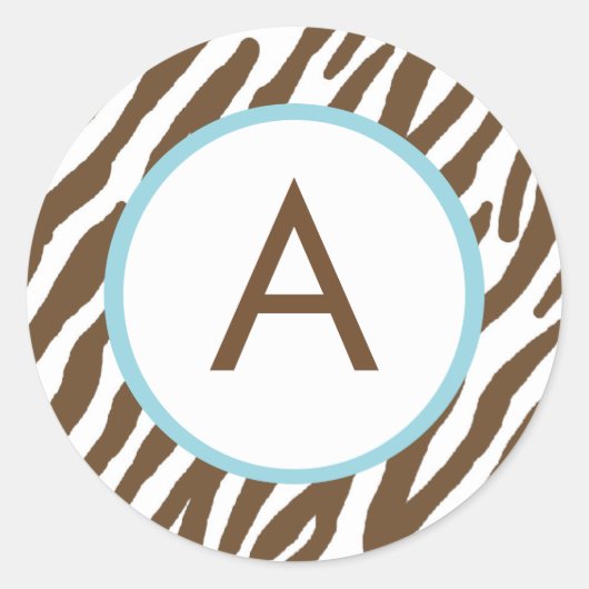 Zebraprint monogram Stickers (Voorkant)