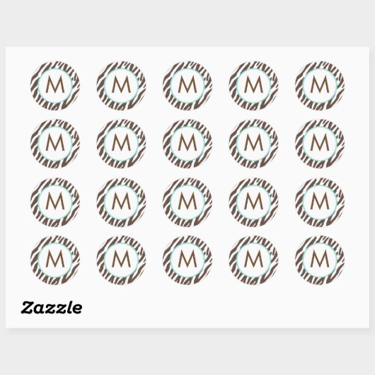 Zebraprint monogram Stickers (Vel)
