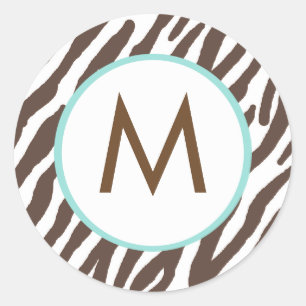 Zebraprint monogram Stickers