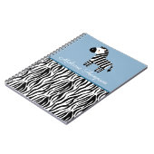 Zebraprint patroon Aangepaste naam  Notitieboek (Linkerzijde)