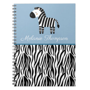 Zebraprint patroon Aangepaste naam  Notitieboek