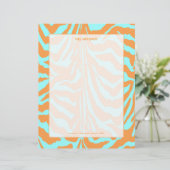 Zebraprint, retro kleuren briefhoofd ontwerp (Staand voorkant)