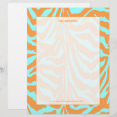 Zebraprint, retro kleuren briefhoofd ontwerp (Voorkant / Achterkant)