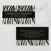 Zebraprint Stijlvolle moderne dierenprint Visitekaartje (Voorkant / Achterkant)