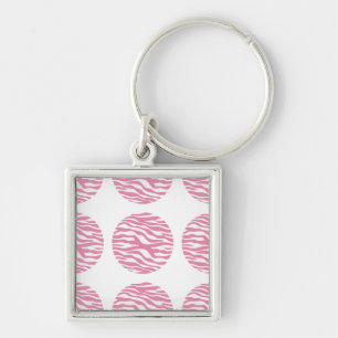 Zebraprint Stippen Premium Sleutelhanger